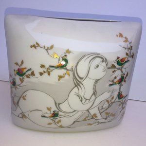 Mid-century Signed Rosenthal Bjorn Wiinblad Pocket Vase Porcelain Scherazade